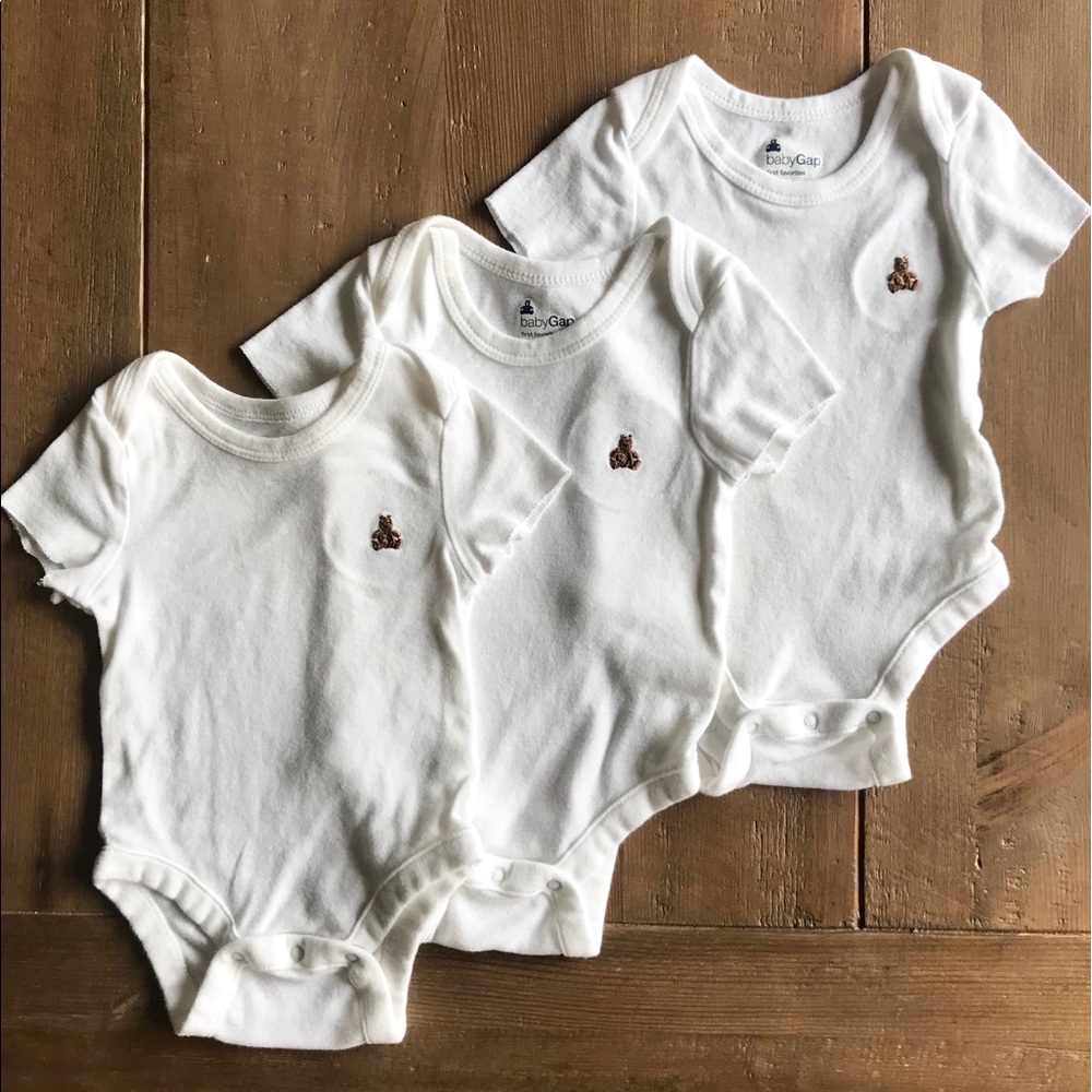 Gap teddy bear onesie 3set 0-3months